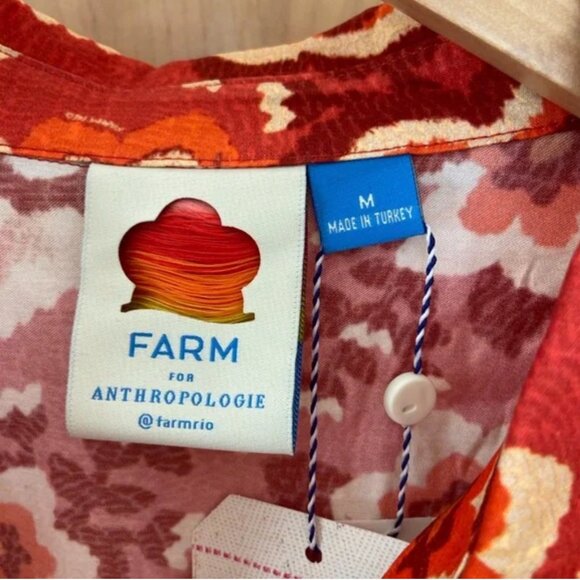 FARM Rio for Anthropologie floral shirt dress NWT Size  Medium - Picture 4 of 4